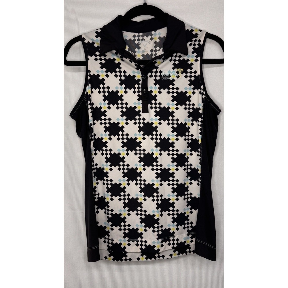 Callaway Palm Valley Golf Club Sleeveless Polo Women's Medium Geometric Print